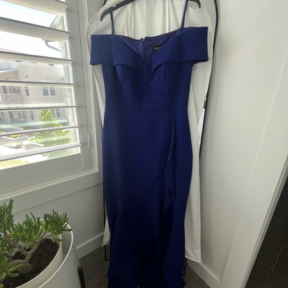 Macy's Royal Blue Off-Shoulder Maxi Dress